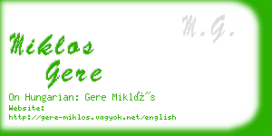 miklos gere business card